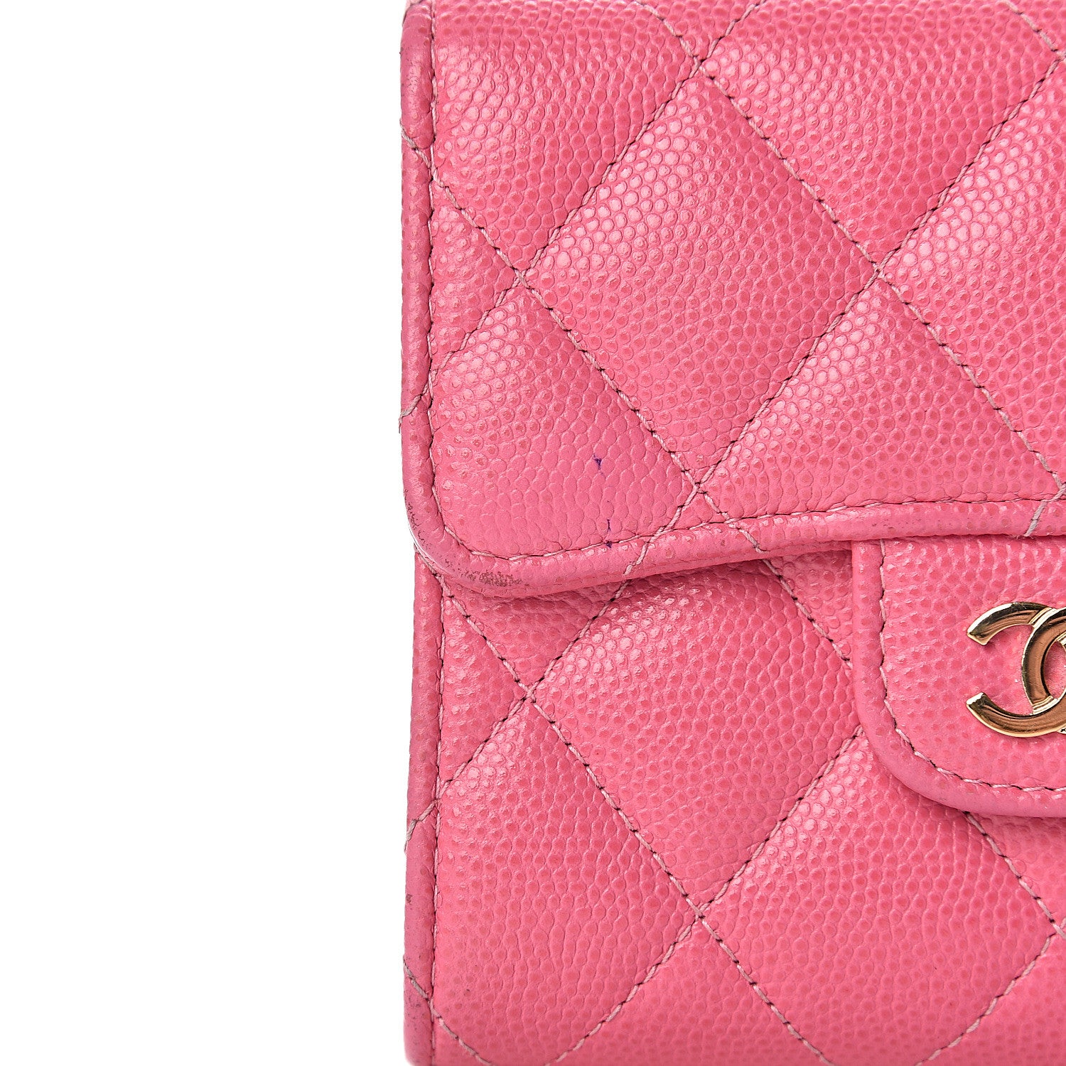 Chanel Caviar Quilted Compact Flap Wallet Pink 8 of 11