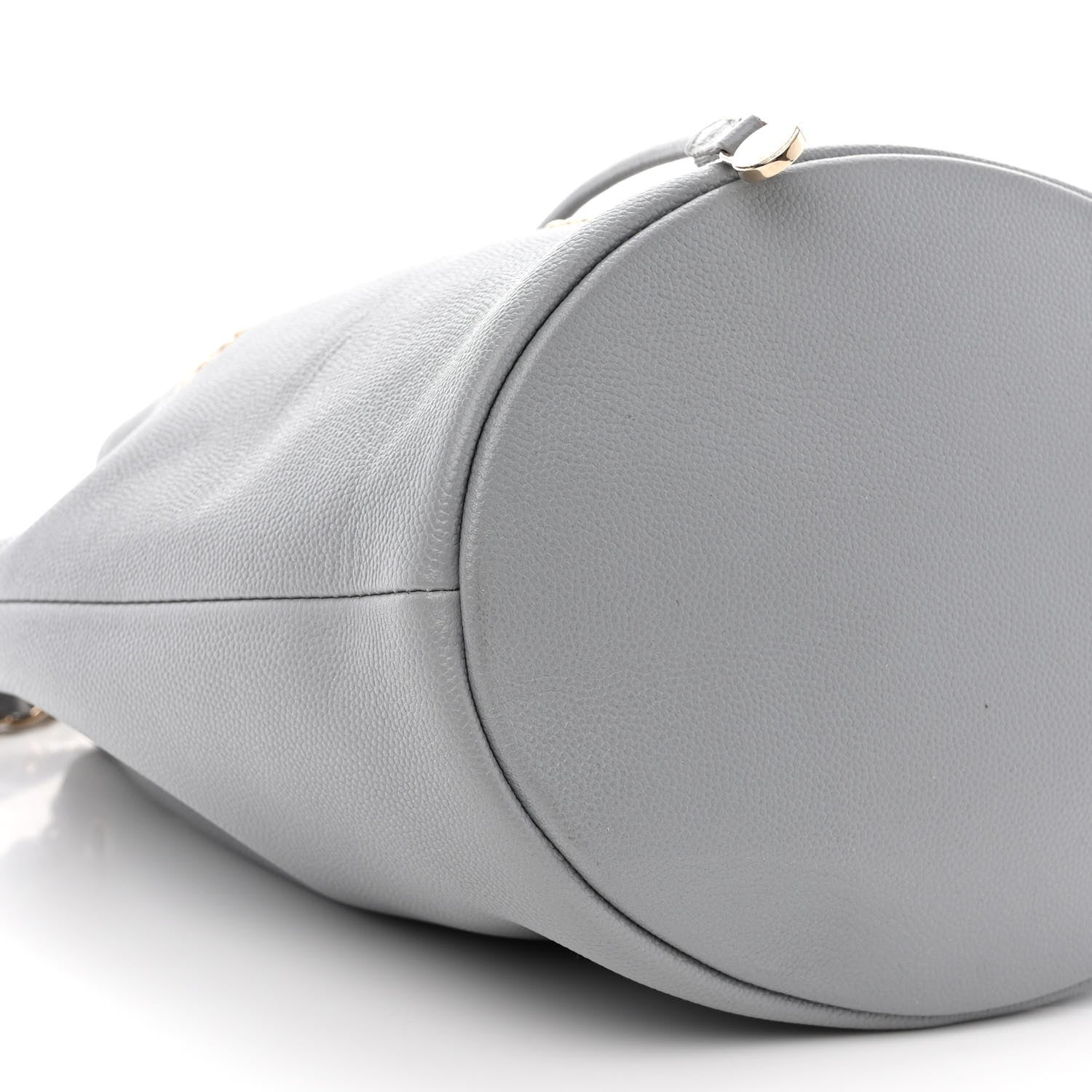 Chanel Caviar Deauville Drawstring Bucket Bag Grey 9 of 10