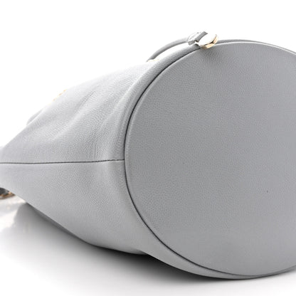 Chanel Caviar Deauville Drawstring Bucket Bag Grey 9 of 10