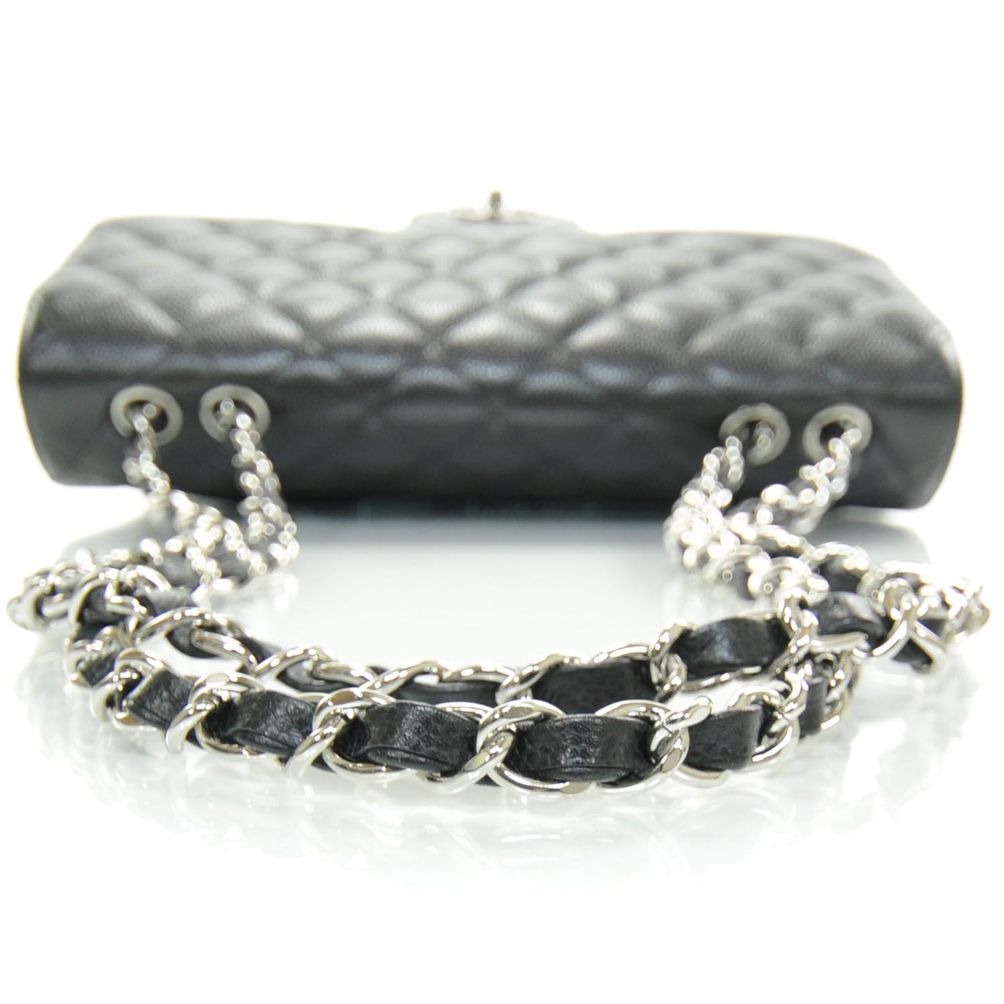 Caviar Quilted Jumbo Flap Black SHW