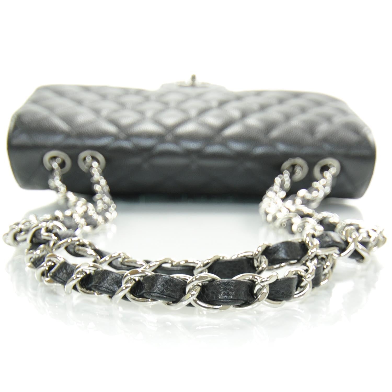 Chanel Caviar Quilted Jumbo Flap Black SHW 6 of 11