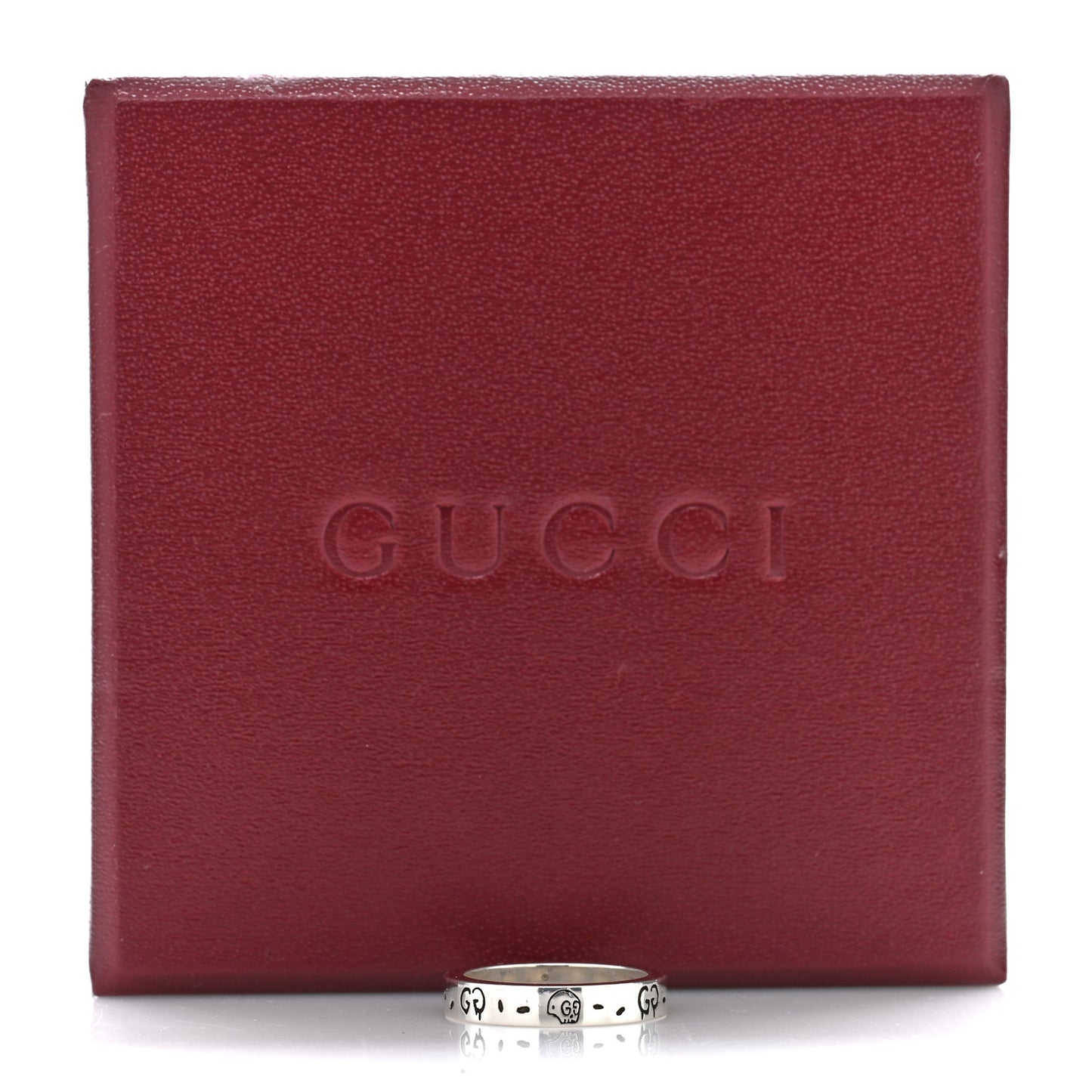Sterling Silver Narrow GucciGhost Hamlet Skull Ring 55 7.25