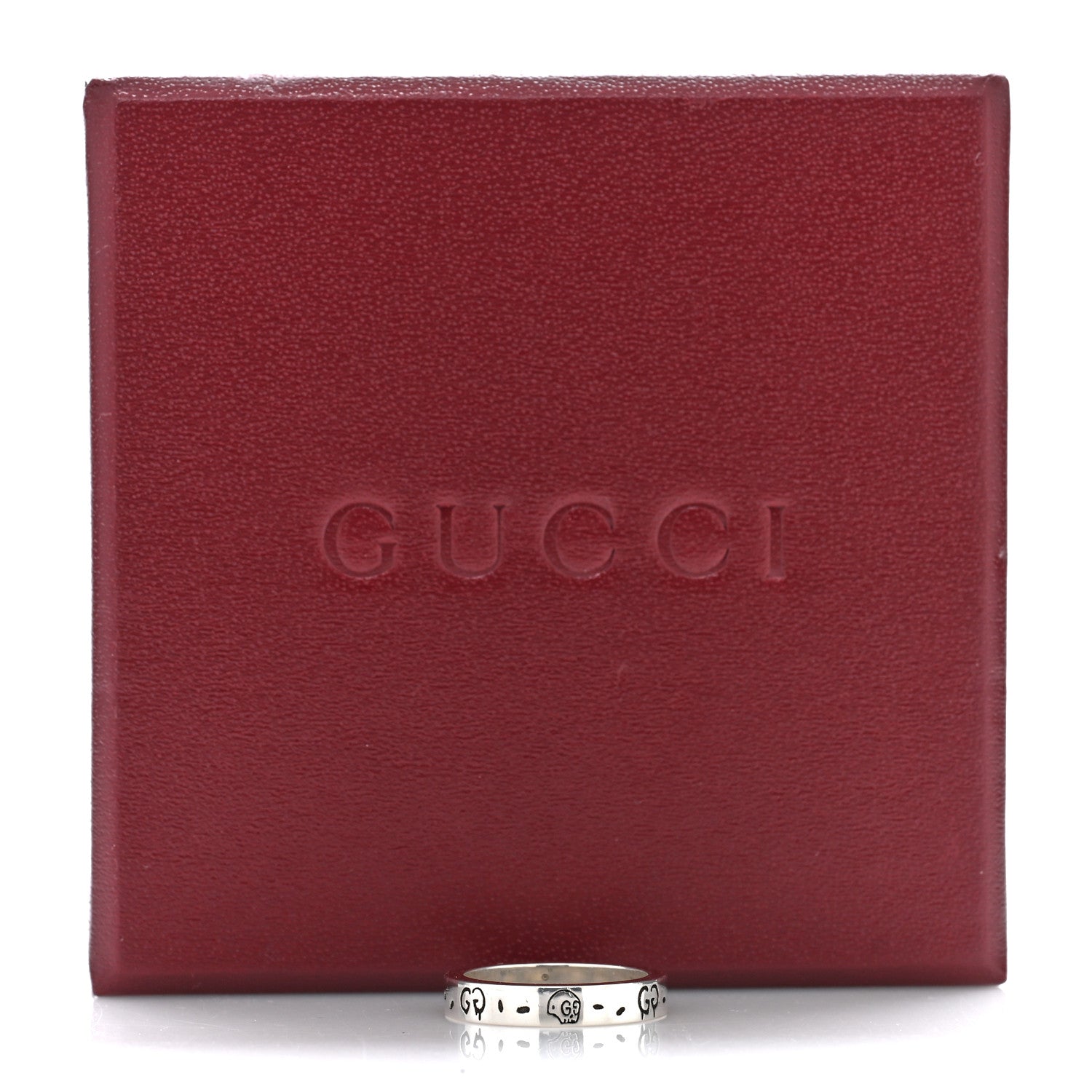 Gucci Sterling Silver Narrow GucciGhost Hamlet Skull Ring 55 7.25 5 of 5