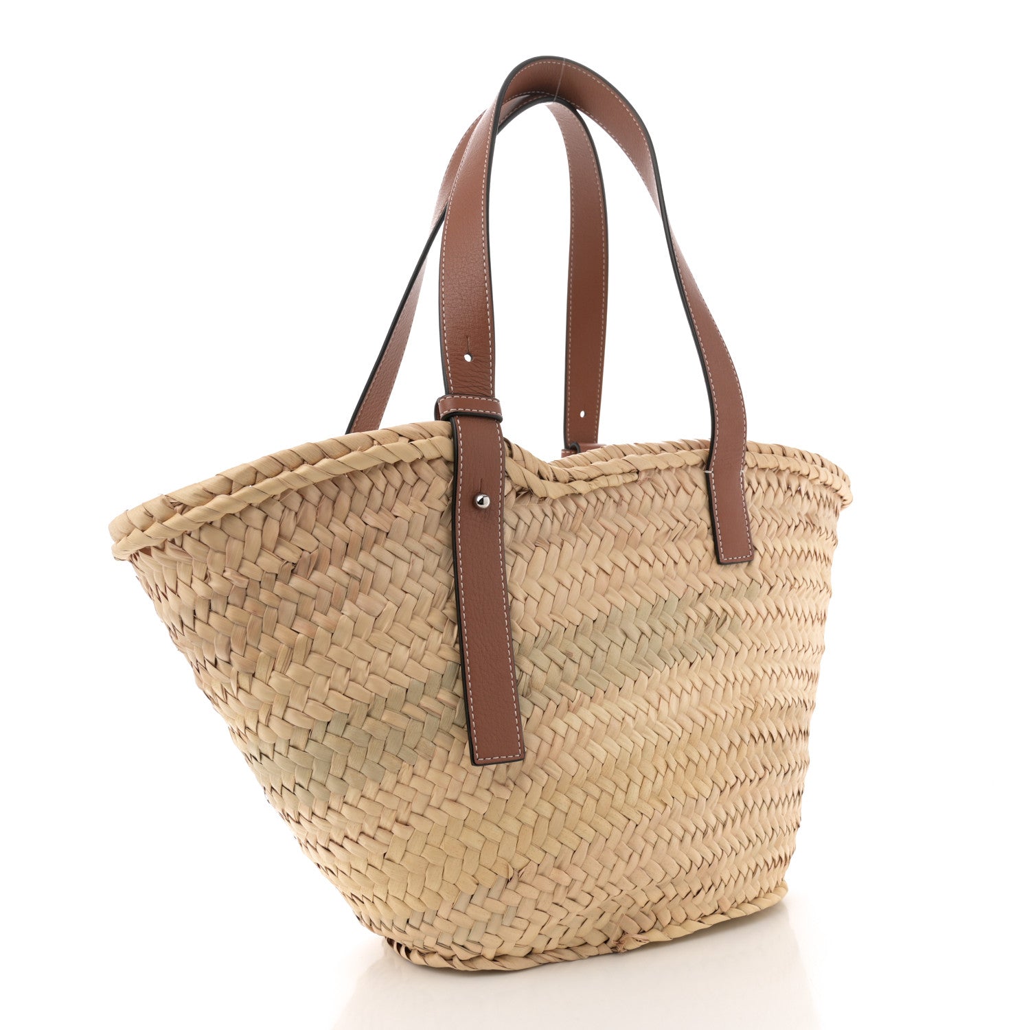 Loewe Raffia Basket Tote Bag Natural Tan 3 of 10