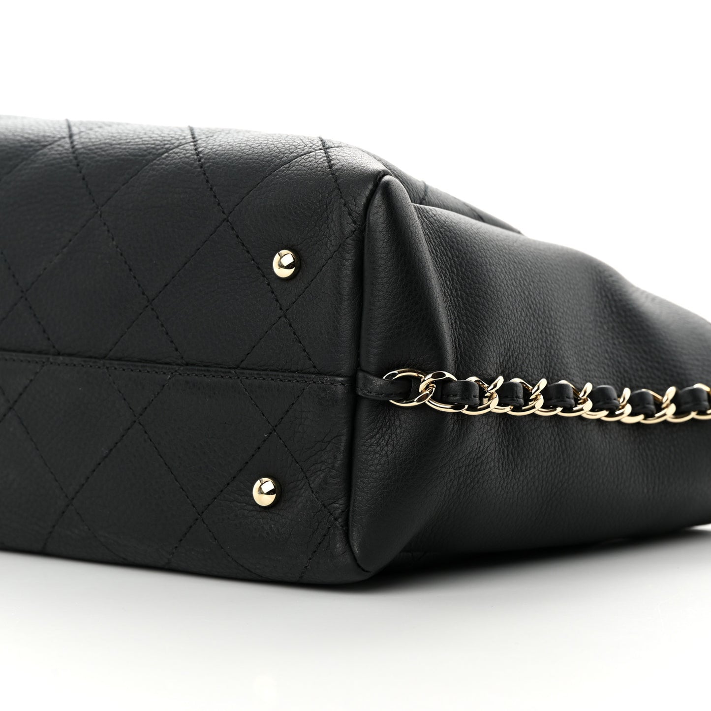 Bullskin Stitched Small Shopping Tote Black