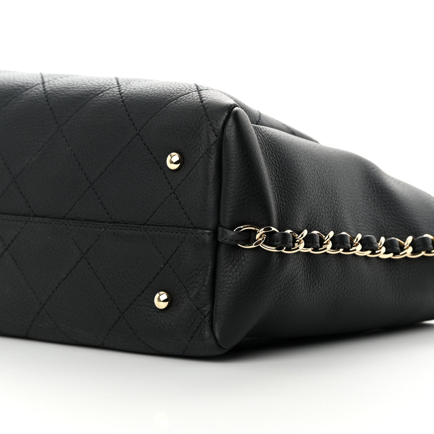 Chanel Bullskin Stitched Small Shopping Tote Black 10 of 10