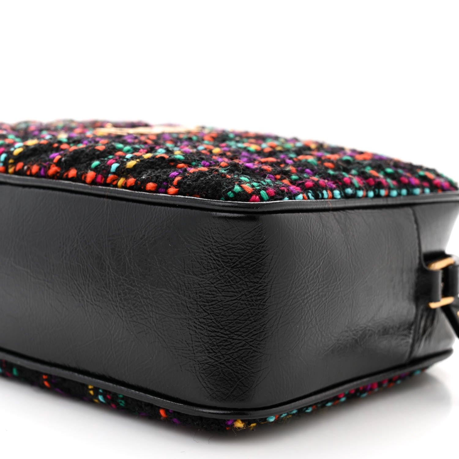 Saint Laurent Tweed Calfskin Monogram Lou Camera Bag Black 10 of 11