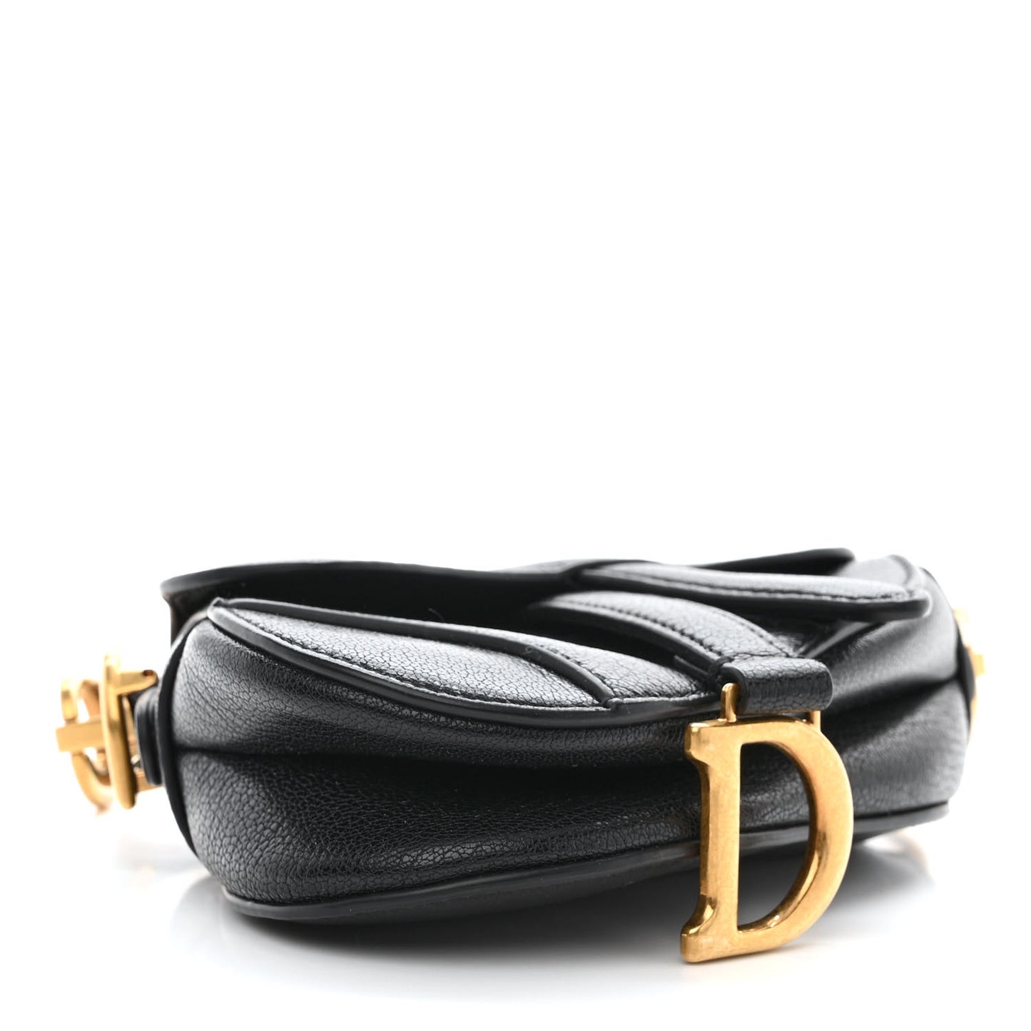 Goatskin Micro Saddle Bag Black