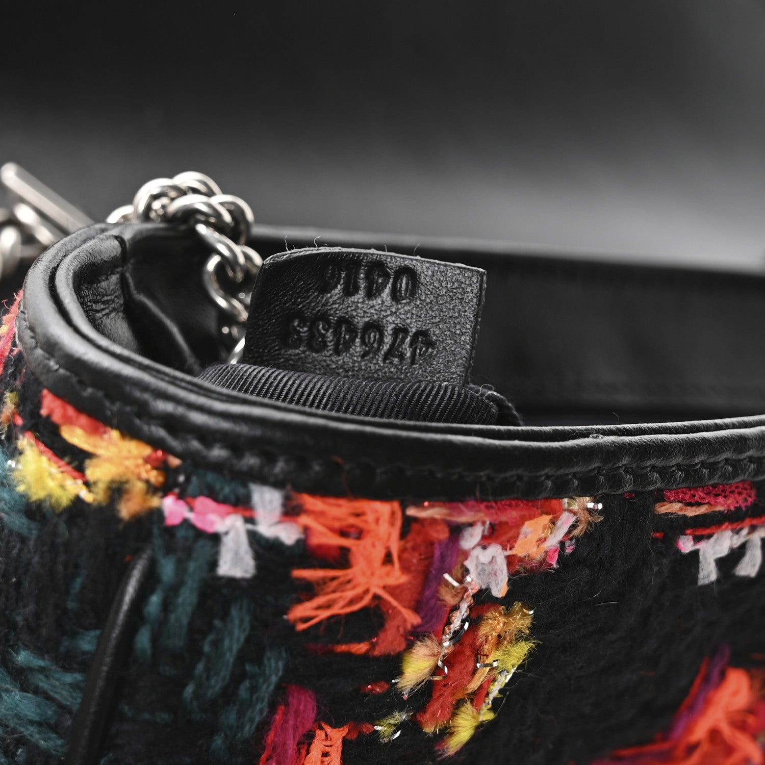 Gucci Tweed Calfskin Check Poule Super Mini GG Marmont Shoulder Bag Pink Petroleum Multicolor Black 7 of 10