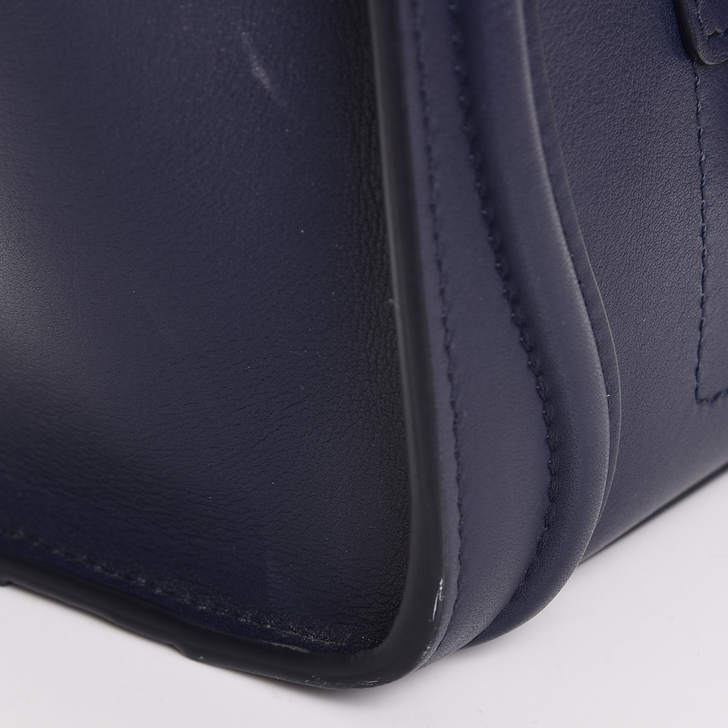 Smooth Calfskin Nano Luggage Navy Blue