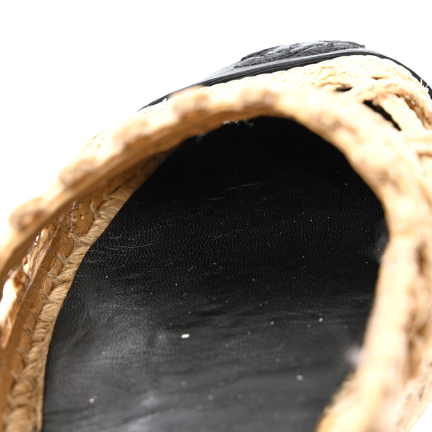 Raffia Fabric CC Espadrilles 38 Beige Black