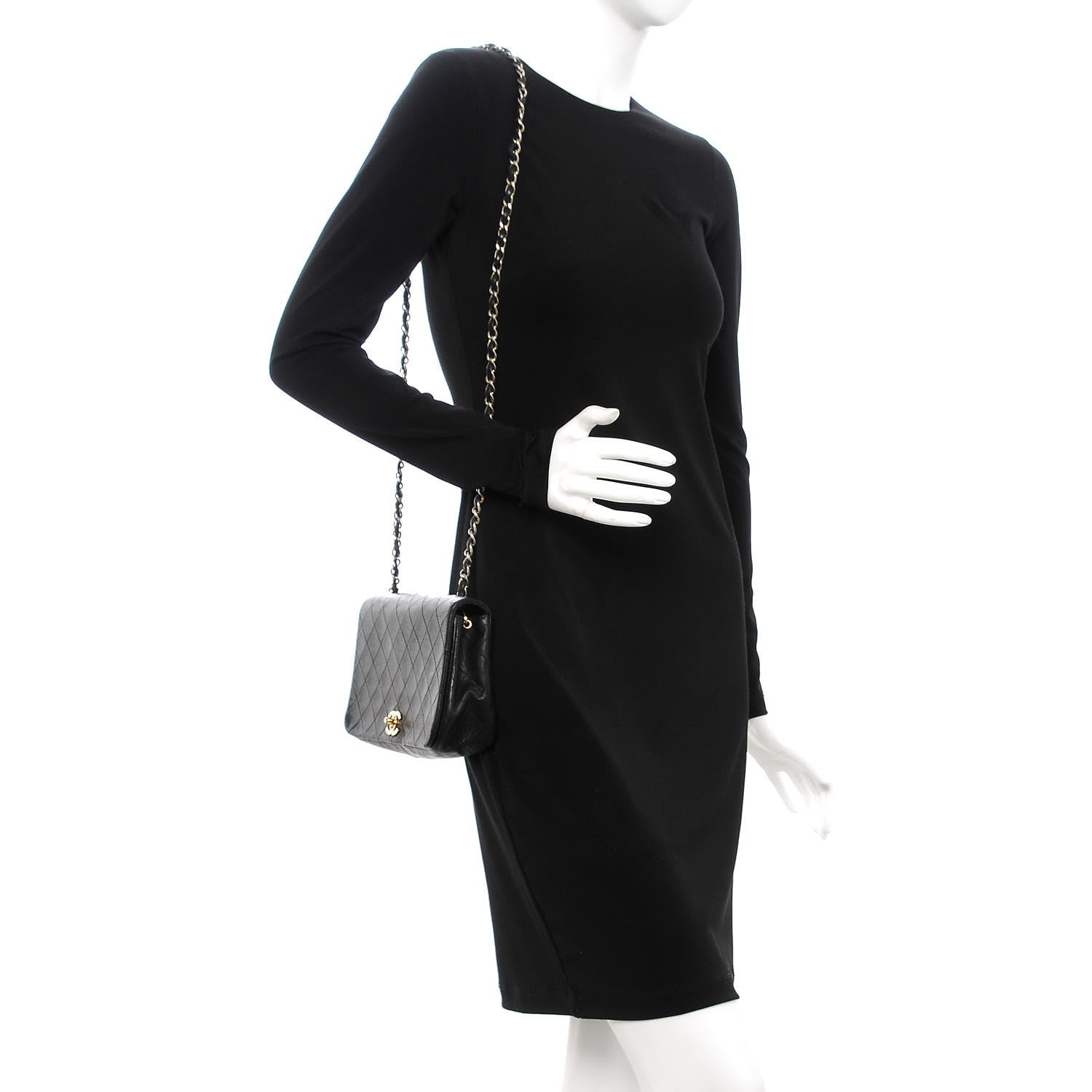 Chanel Lambskin Quilted Small Single Flap Black 2 of 10