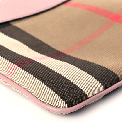 Burberry House Check Derby Peyton Crossbody Clutch Bag Pale Orchid 9 of 10