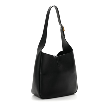 Saint Laurent Grained Calfskin Small Le 5 A 7 Soft Hobo Black 3 of 13