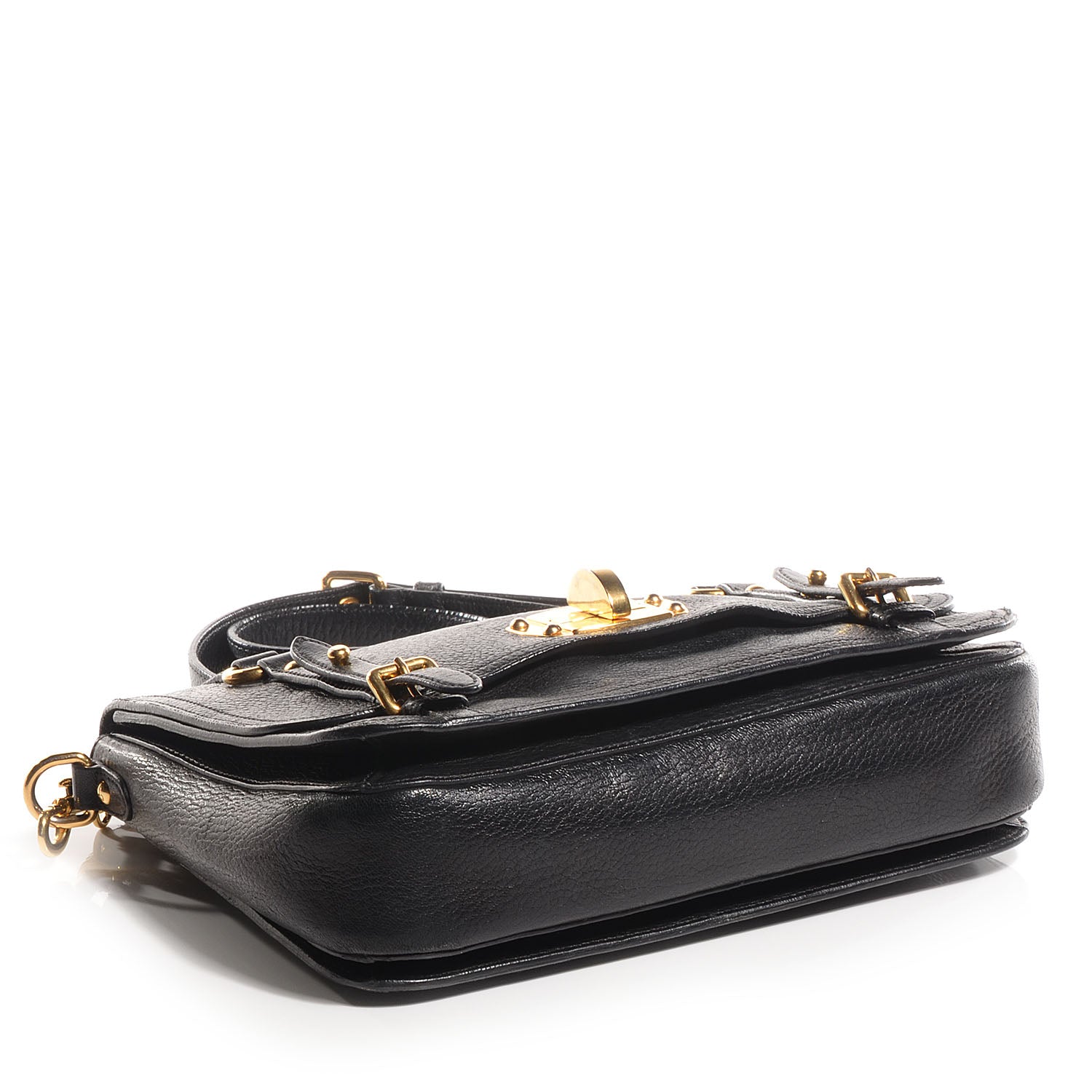 Miu Miu Cervo Pattina Sling Satchel Nero Black 4 of 9