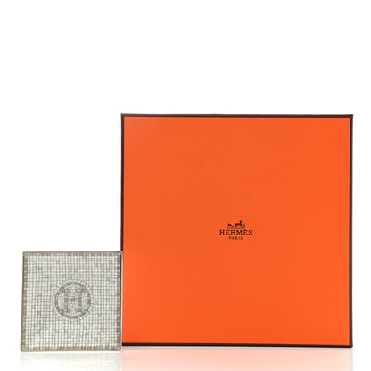 Hermes Porcelain Mosaique Au 24 Platinum Square Plate N°1 7 of 7