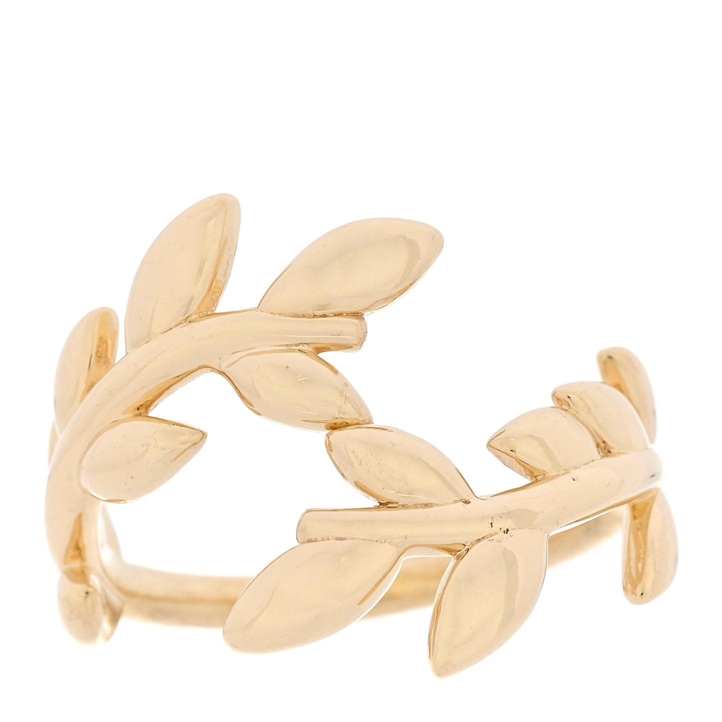 18K Yellow Gold Paloma Picasso Olive Leaf Bypass Ring 58 8.5