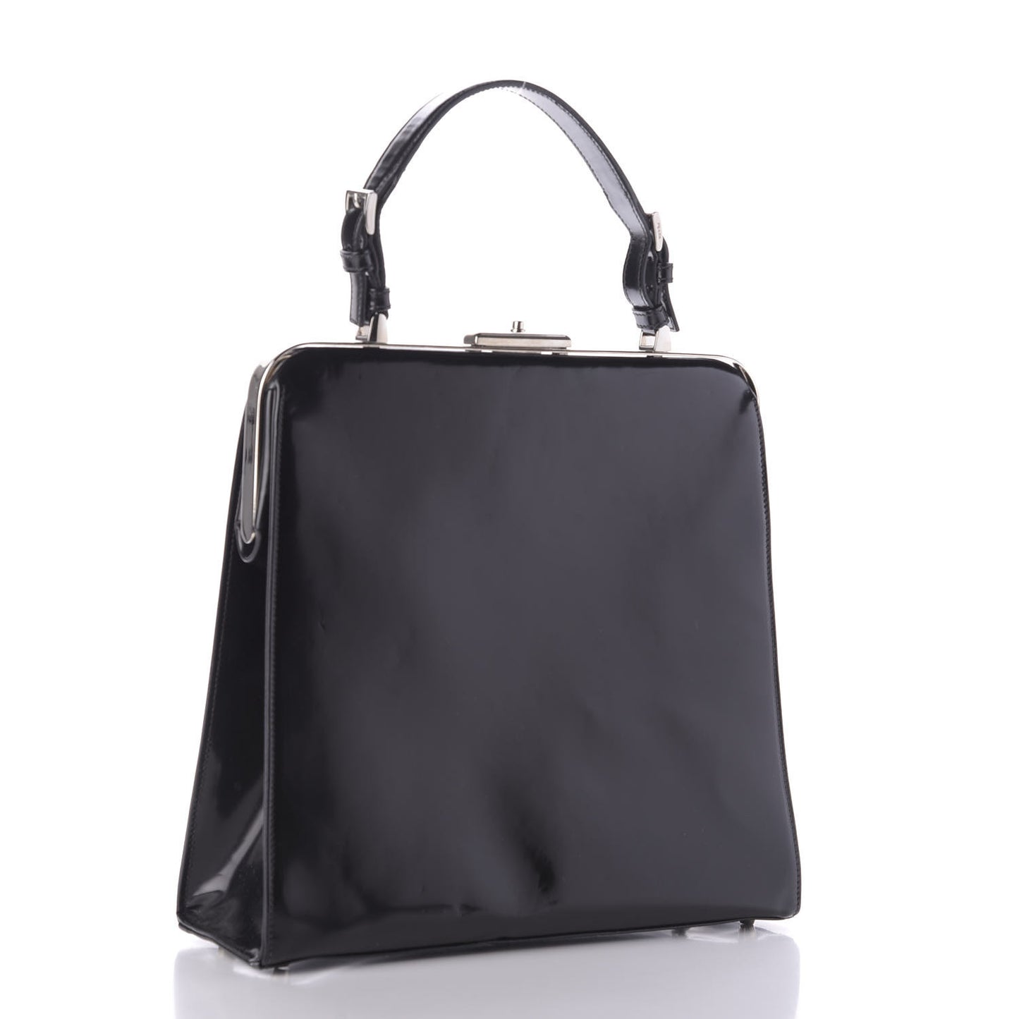 Spazzolato Logo Print Framed Bag Black