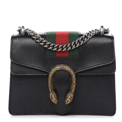 Gucci Calfskin Web Mini Dionysus Shoulder Bag Black 1 of 11