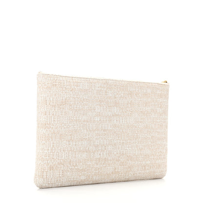 Chanel Canvas Medium Deauville Cosmetic Pouch Light Beige 3 of 8
