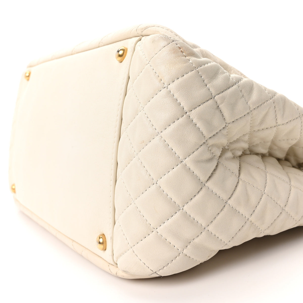 Chanel Glazed Crinkled Lambskin Large East West Flap White 10 of 10
