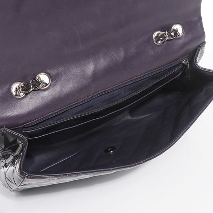 Chanel Patent Quilted Jumbo Single Flap Dark Purple 5 of 8
