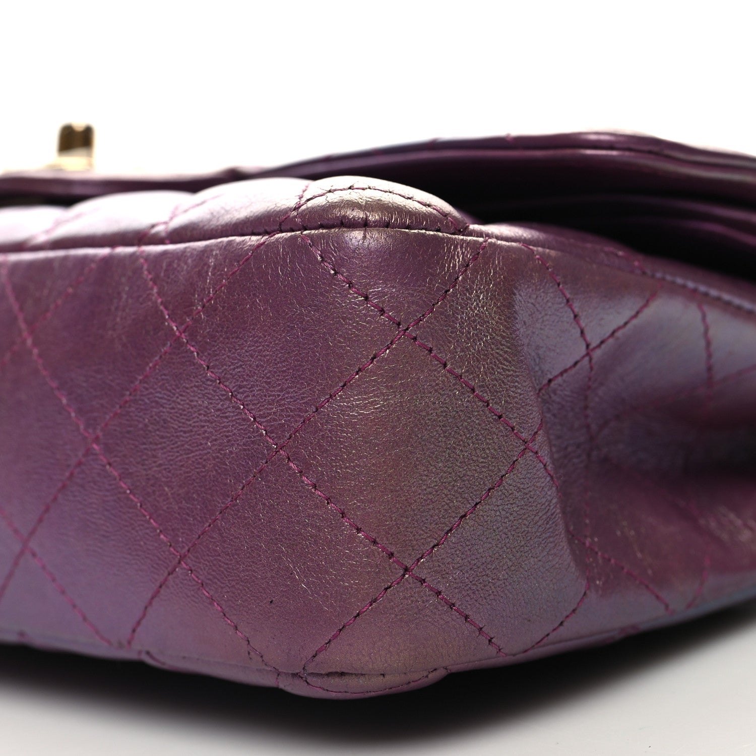 Chanel Iridescent Lambskin Quilted Medium Double Flap Purple 10 of 12