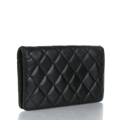 Chanel Lambskin Quilted Yen Wallet Black 3 of 9