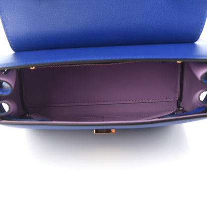 Versace Grained Calfskin Small La Medusa Top Handle Bag Lapis 4 of 7