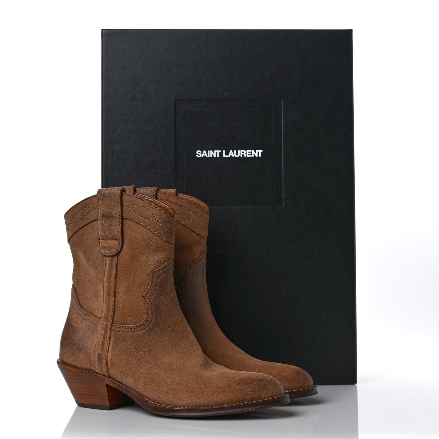 Suede Eastwood Western Boots 38 Vintage Brown
