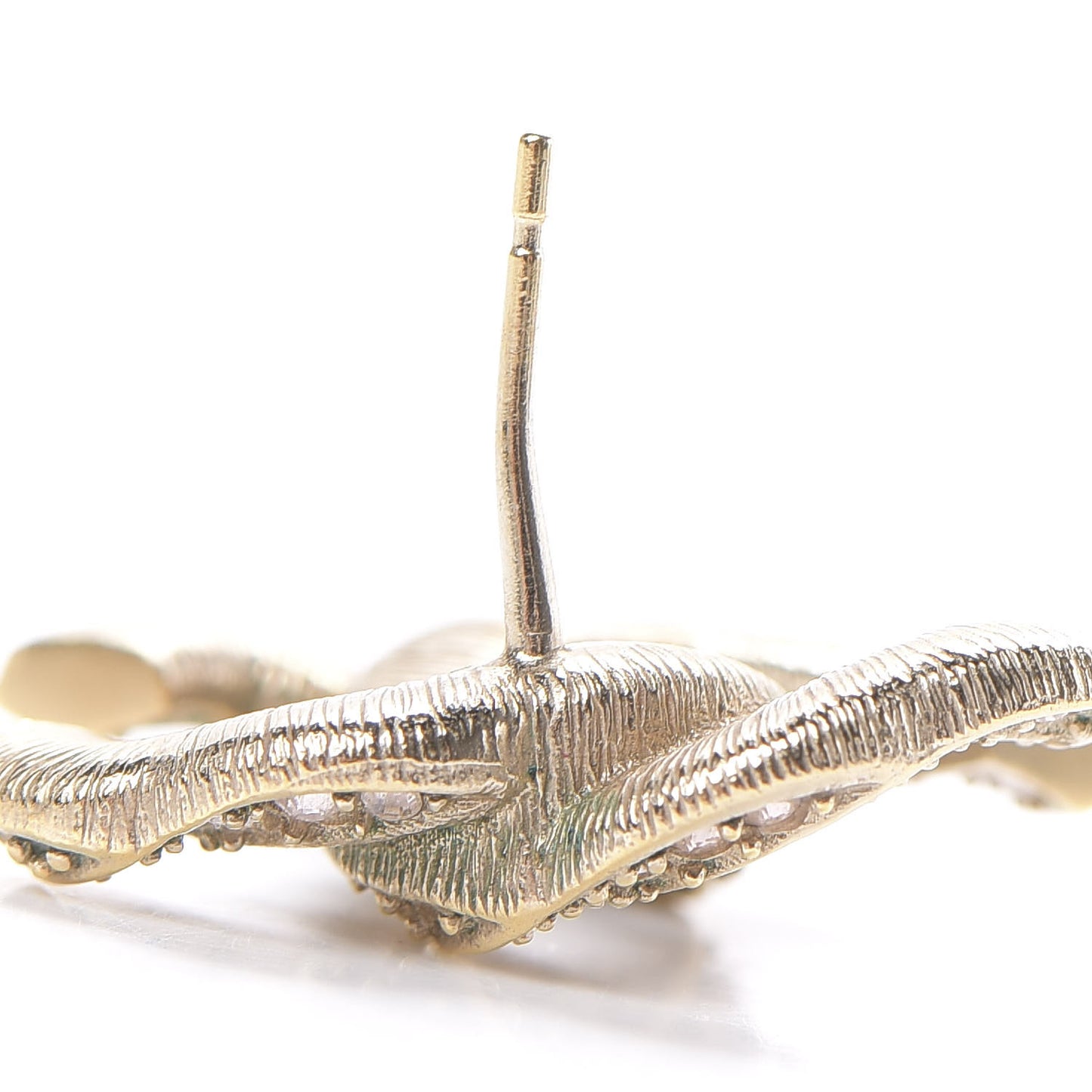 Crystal Twisted CC Earrings Light Gold Pale Pink