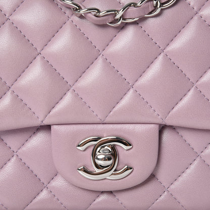 Chanel Lambskin Quilted Mini Square Flap Light Purple 10 of 11