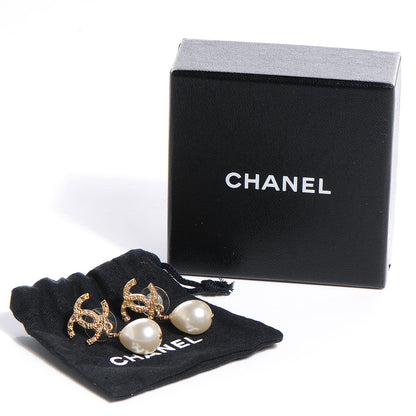Chanel Pearl CC Dangle Earrings Gold 5 of 5