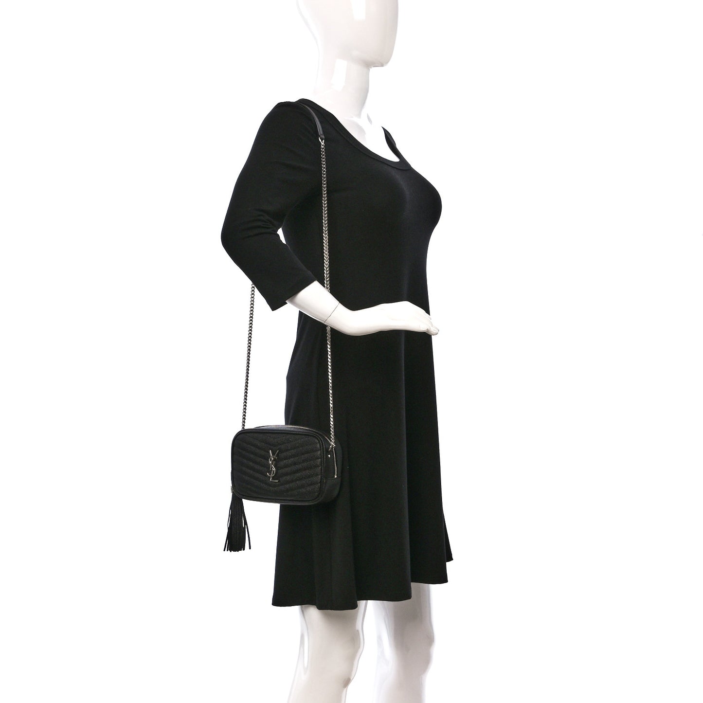 Grain De Poudre Matelasse Monogram Mini Lou Camera Bag Black