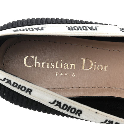 Christian Dior Fabric Ribbon Embroidered J'Adior Ballet Flats 36.5 Black 7 of 10