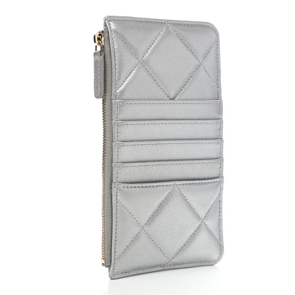 Chanel Lambskin Quilted Chanel 19 Phone and Card Holder Silver 3 of 10