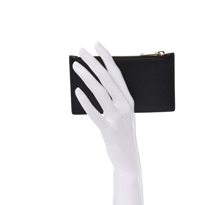 Celine Grained Calfskin Unlock Your Fantasies Zipped Card Holder Black 2 of 9