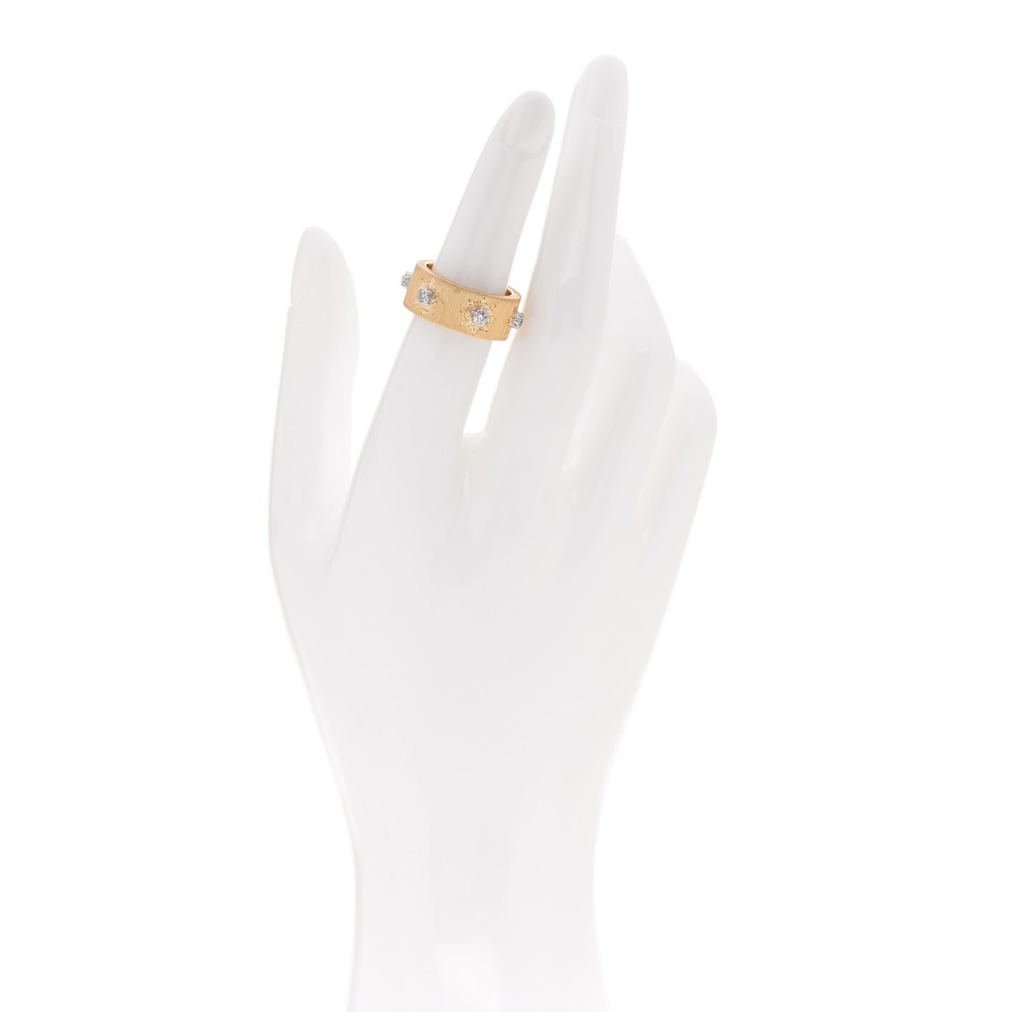 18K Yellow White Gold Diamond 8.5mm Macri Band Ring 51 5.75