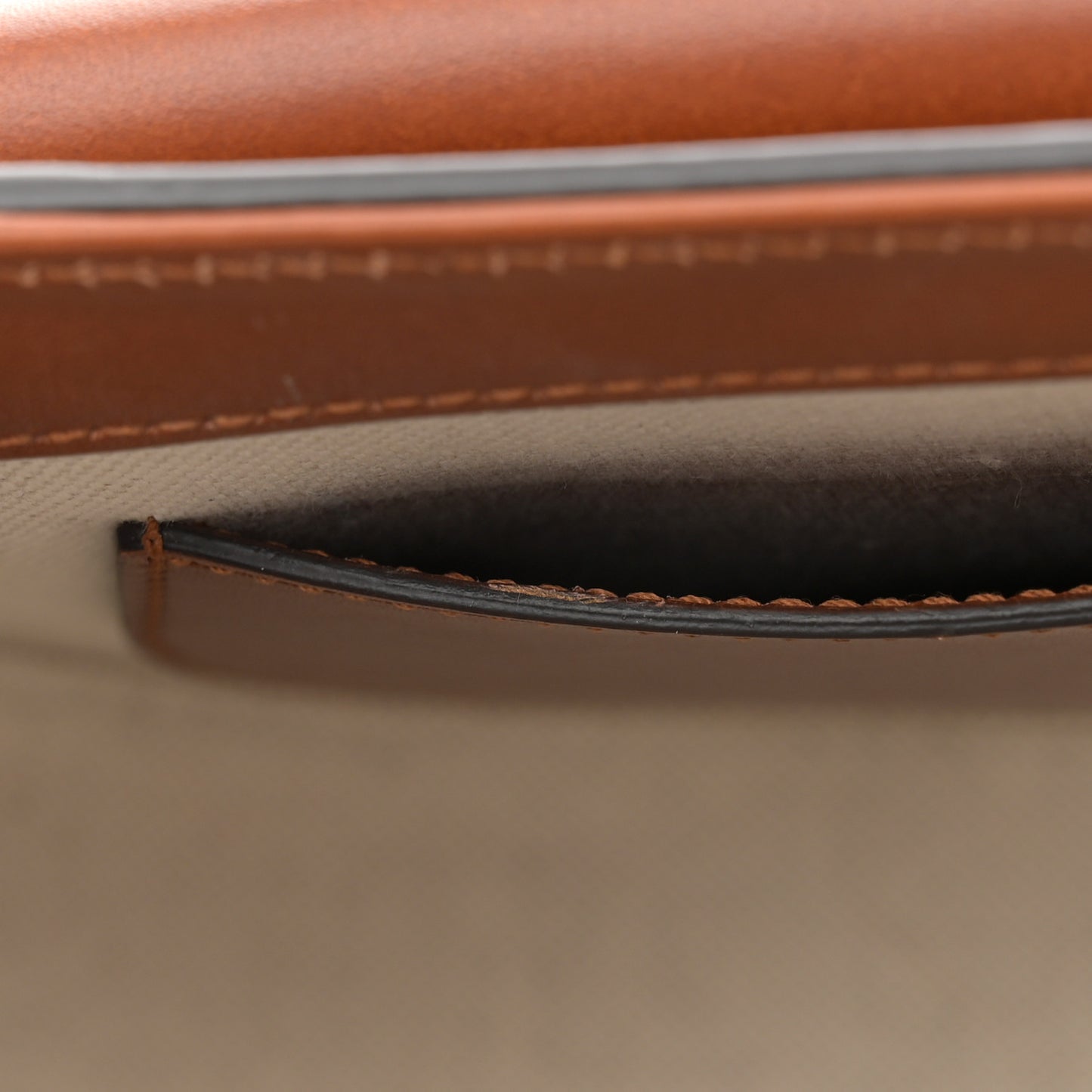 Calfskin Small Logo Shoulder Bag Brown