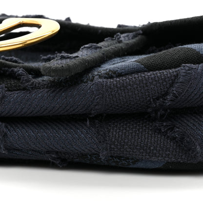 Christian Dior Canvas Embroidered Camouflage Saddle Bag Blue 8 of 10