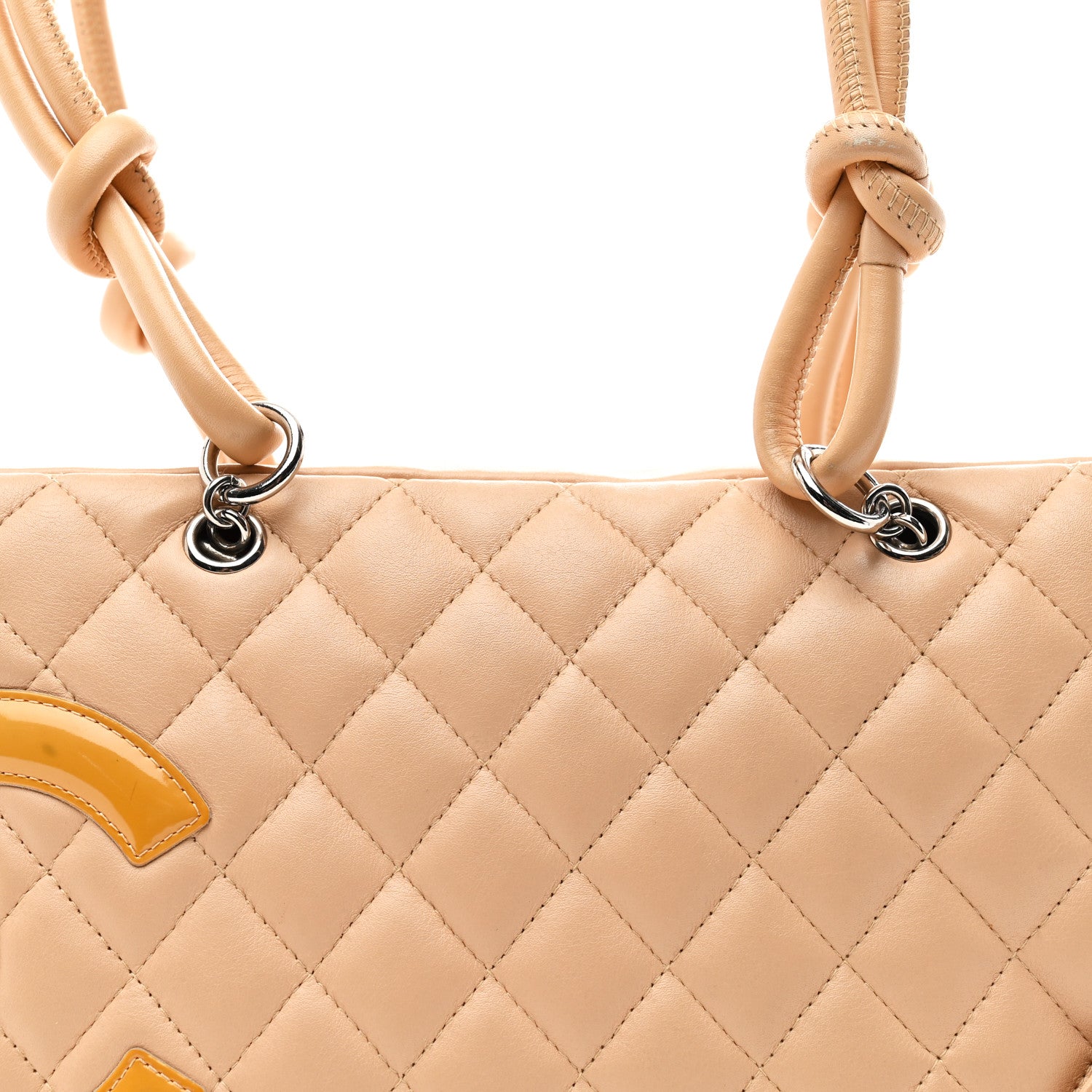 Chanel Calfskin Quilted Cambon Quilted Large Bowler Beige 8 of 10