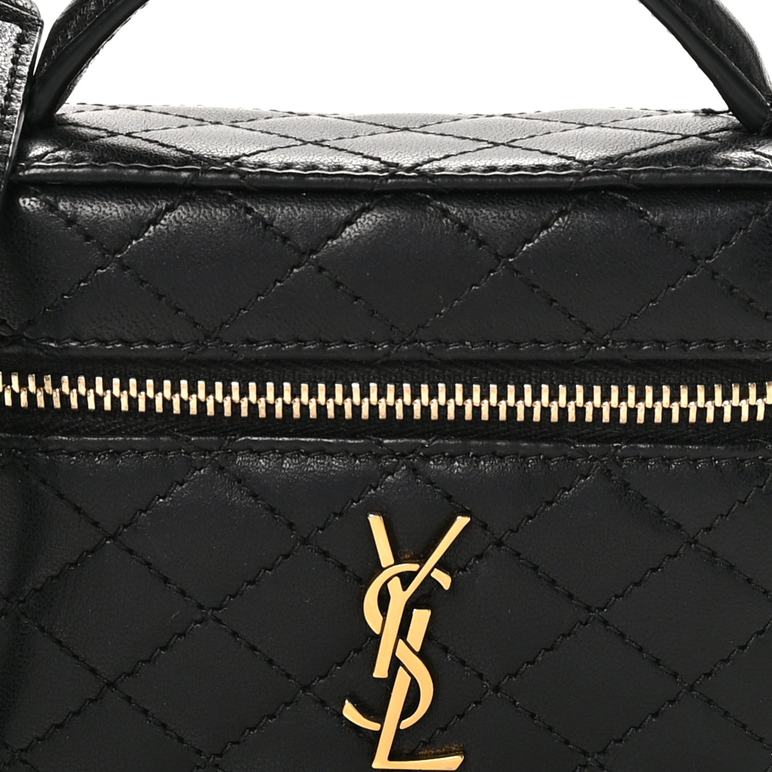 Saint Laurent Lambskin Quilted Micro Gaby Vanity Case Black 8 of 10