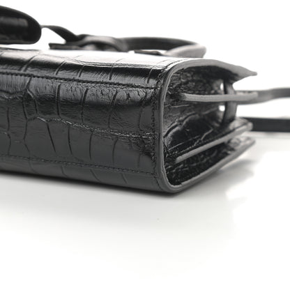 Saint Laurent Calfskin Crocodile Embossed Toy Sac De Jour Black 10 of 11