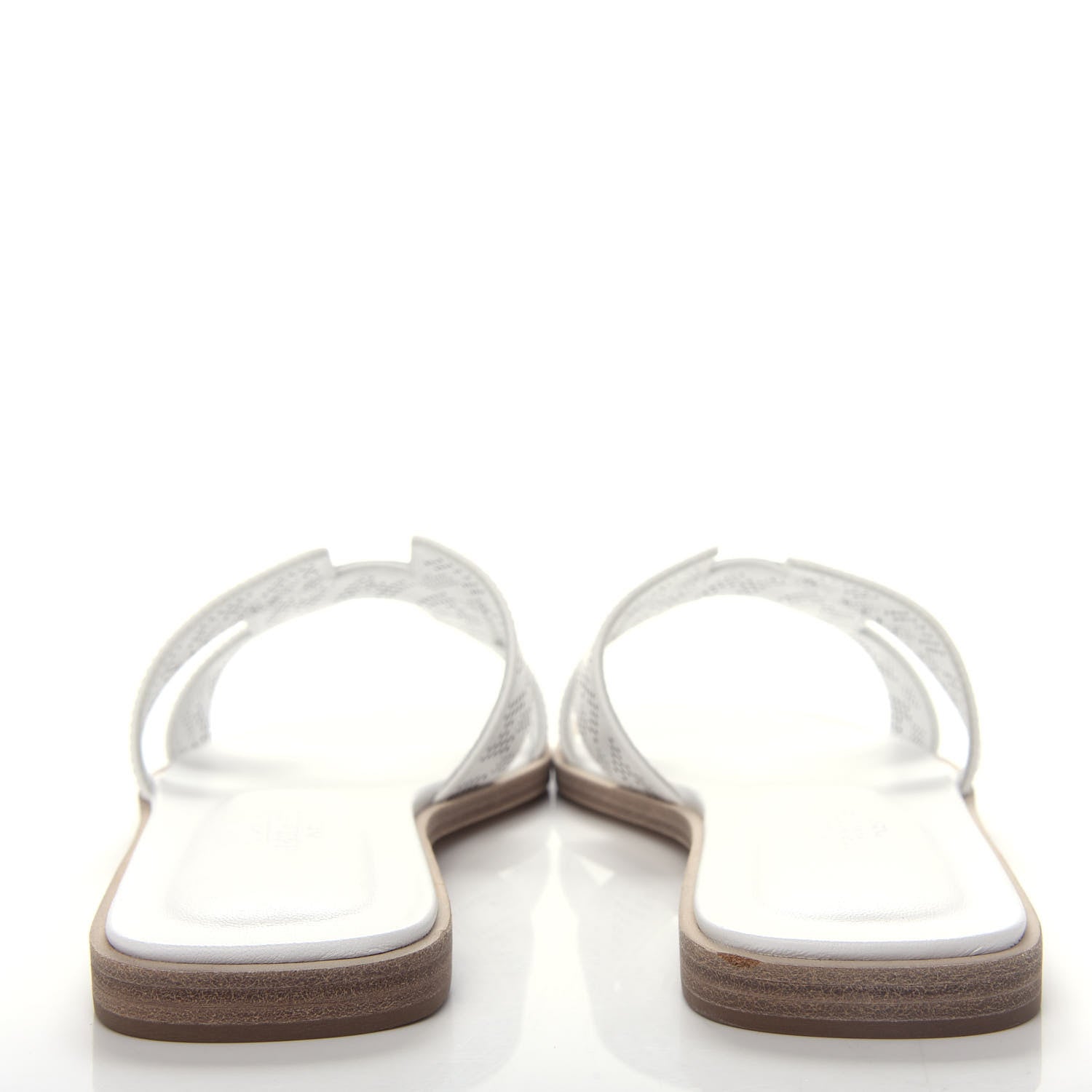 Hermes Calfskin Perforated Oran Sandals 36 White 7 of 10