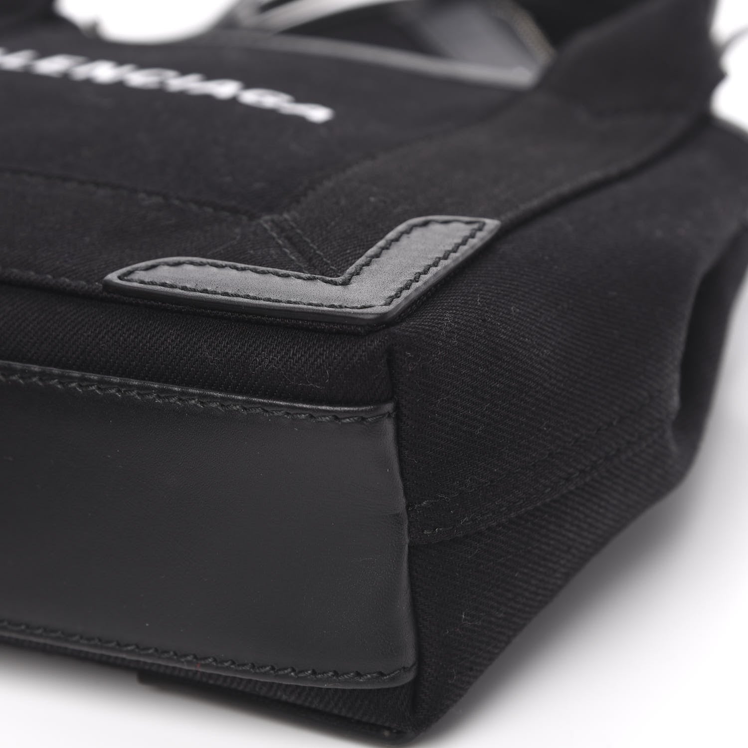 Balenciaga Cotton Canvas Calfskin Navy Cabas XS Black 10 of 11