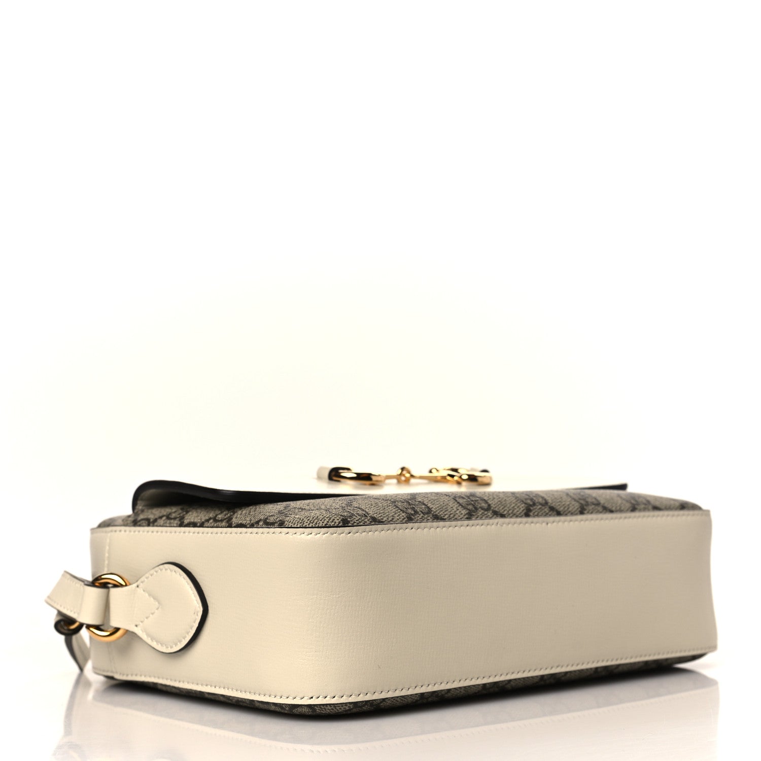 Gucci GG Supreme Monogram Small Horsebit 1955 Shoulder Bag Beige Mystic White 4 of 9