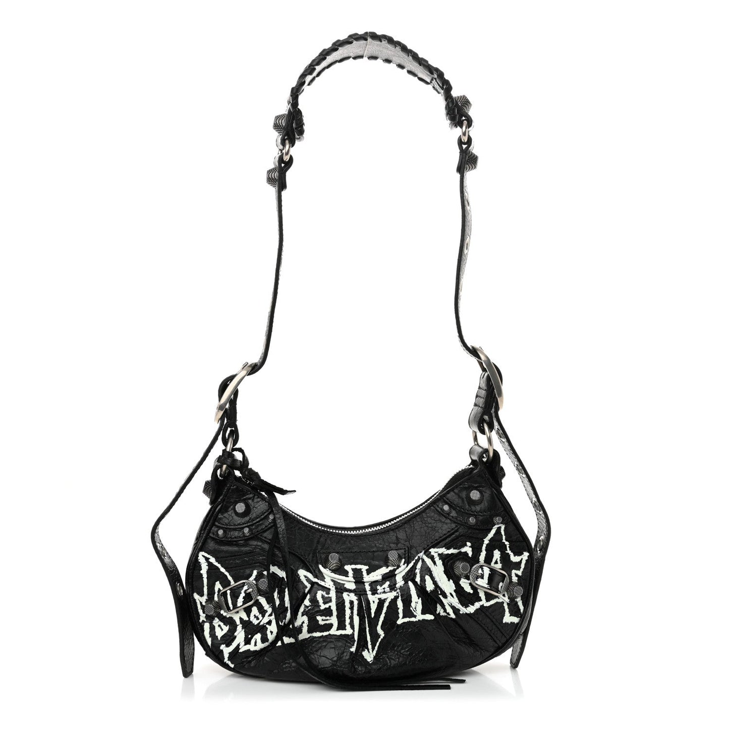 Agneau Arena Lunar New Year Graffiti Logo Le Cagole Shoulder Bag XS Black