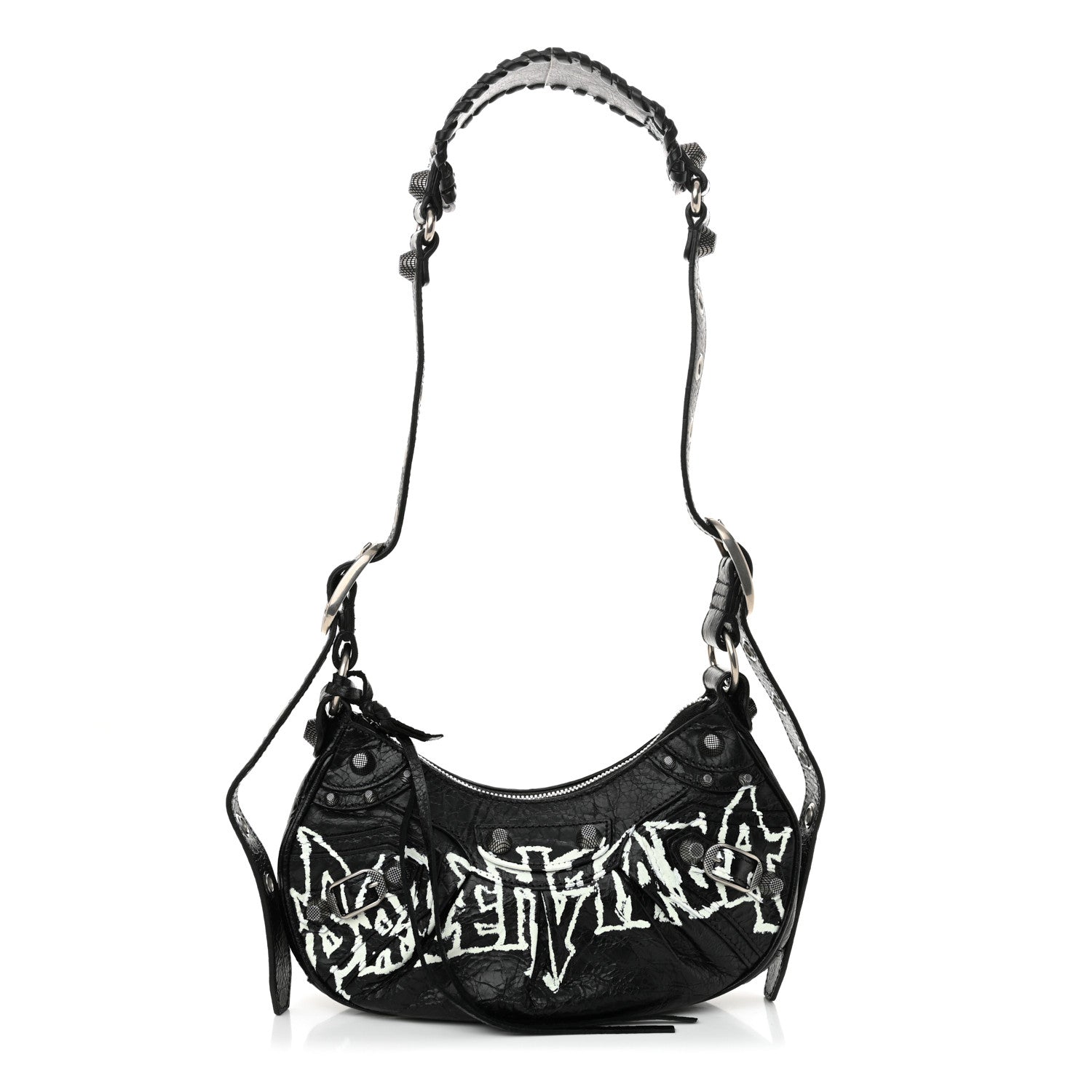 Balenciaga Agneau Arena Lunar New Year Graffiti Logo Le Cagole Shoulder Bag XS Black 1 of 10