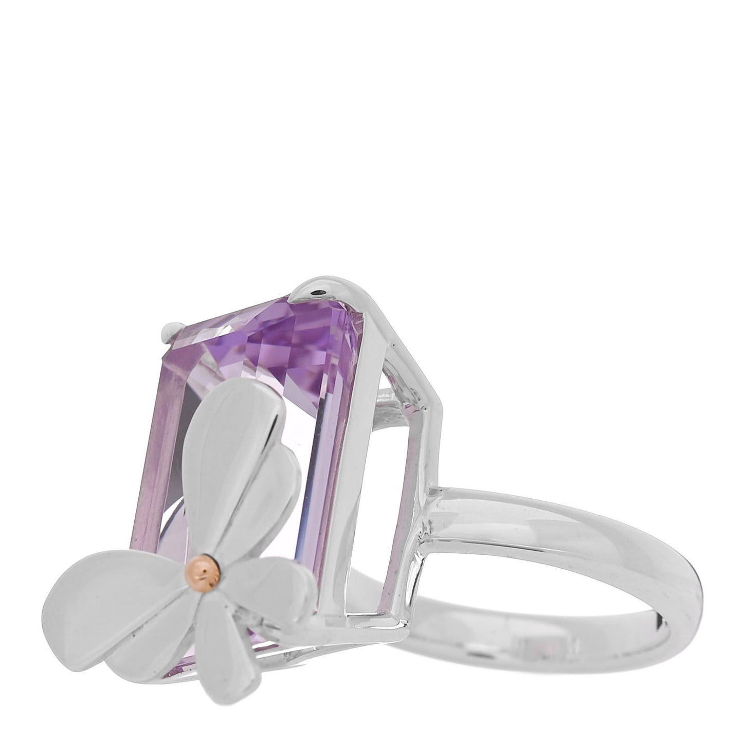 Sterling Silver 18K Rose Gold Amethyst Return to Tiffany Love Bugs Butterfly Ring 52 6