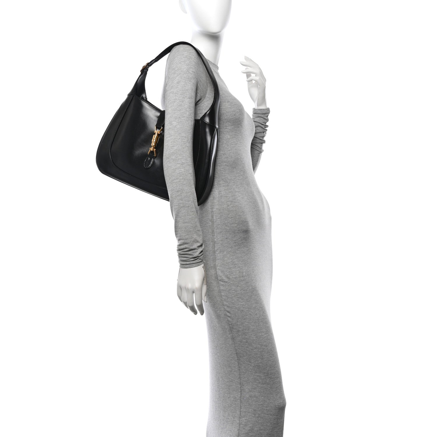Gucci Boarded Dyana Lux Calfskin Medium Jackie 1961 Hobo Black 2 of 11